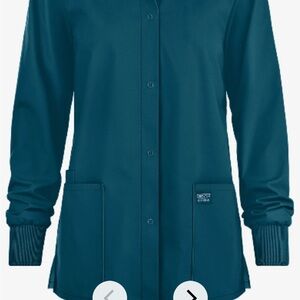 Cherokee Caribbean Blue Scrub Jacket for Women